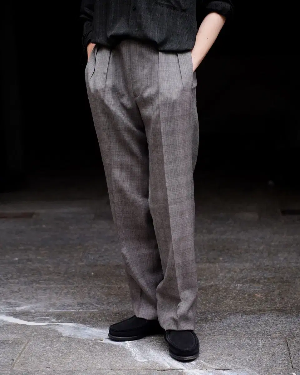 마티앤선즈 FOREVER SLACKS WOOLMATCHECK GRAY 1